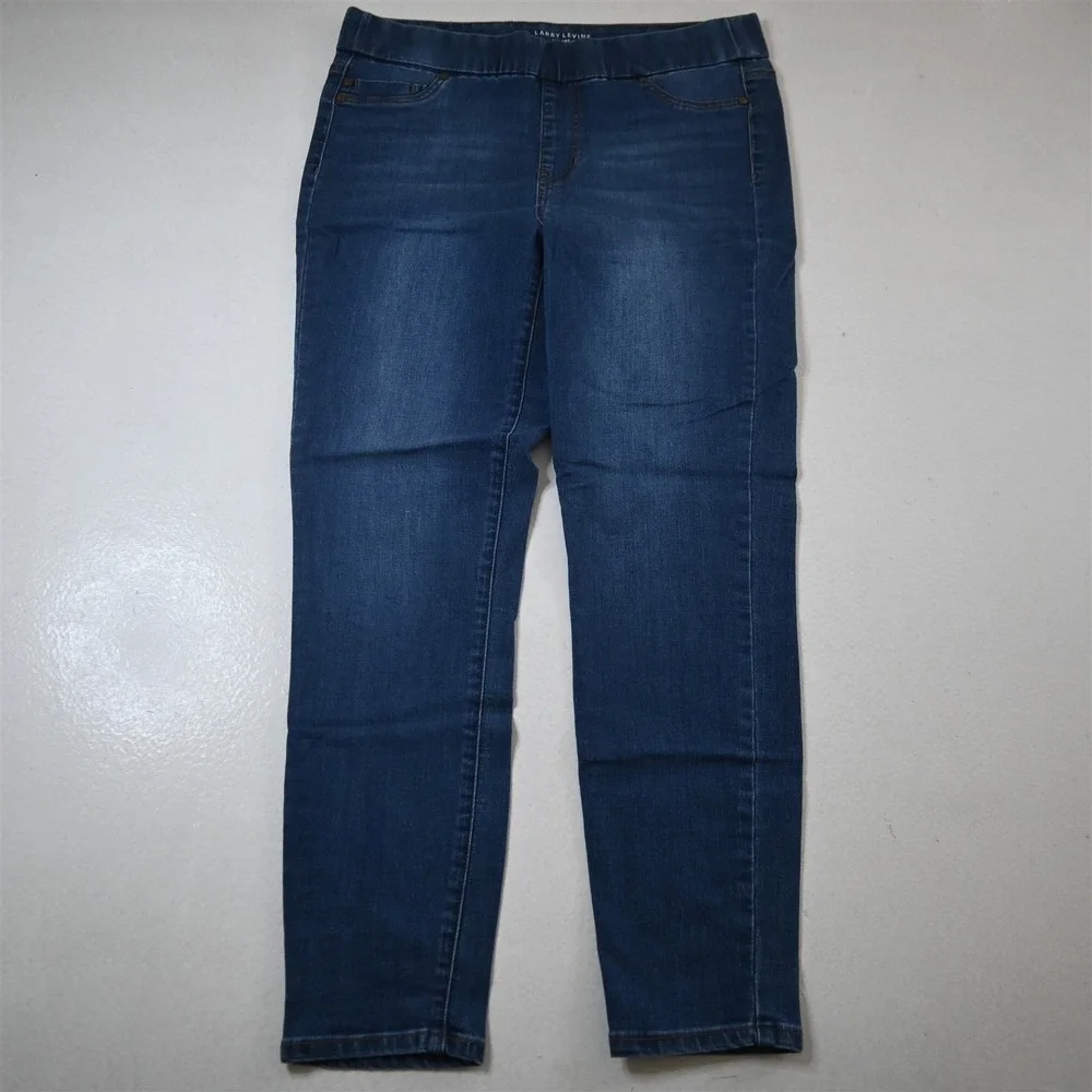Larry Levine 12 Pull‎ On Ankle Skinny Medium Stretch Denim Womens Jeans